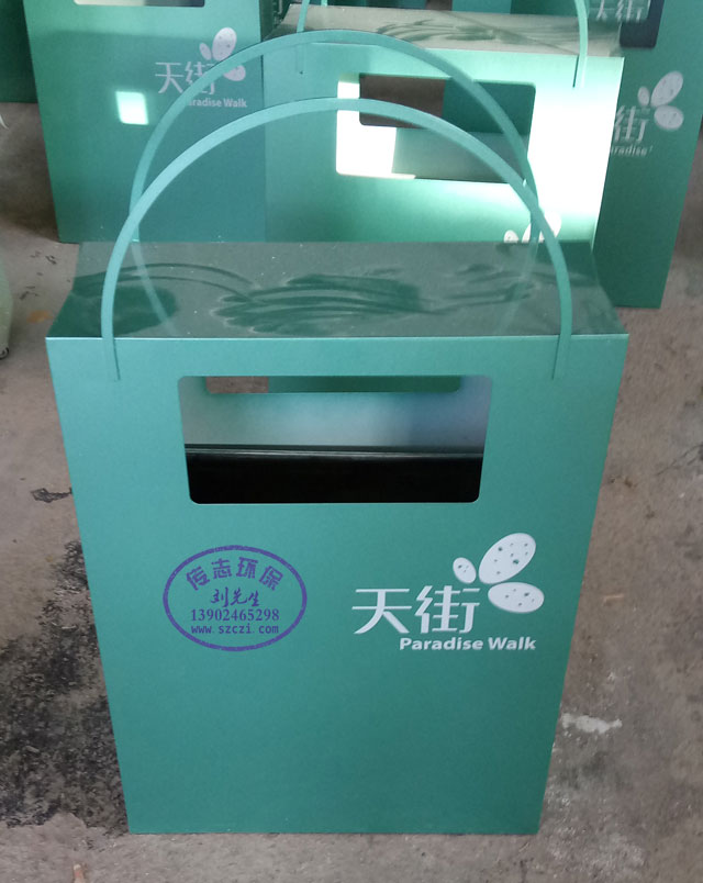 創(chuàng)意商場烤漆高檔鋼制垃圾桶