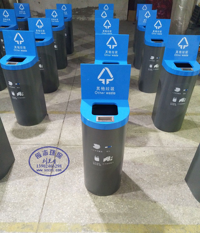 室內單桶烤漆鋼制垃圾桶